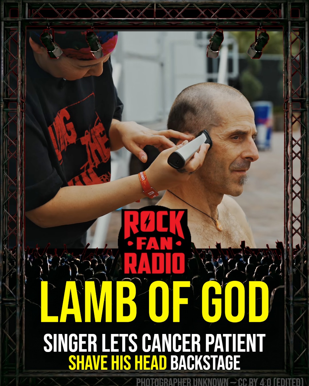 Lamb of God Singer Lets Cancer Patient Shave His Head Backstage