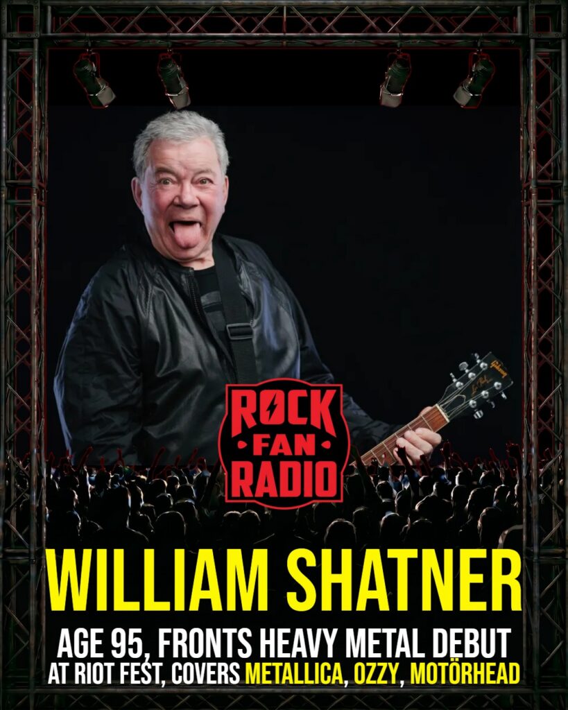 William Shatner, 95, Fronts Heavy Metal Debut at Riot Fest—Covers Metallica, Ozzy, Motörhead