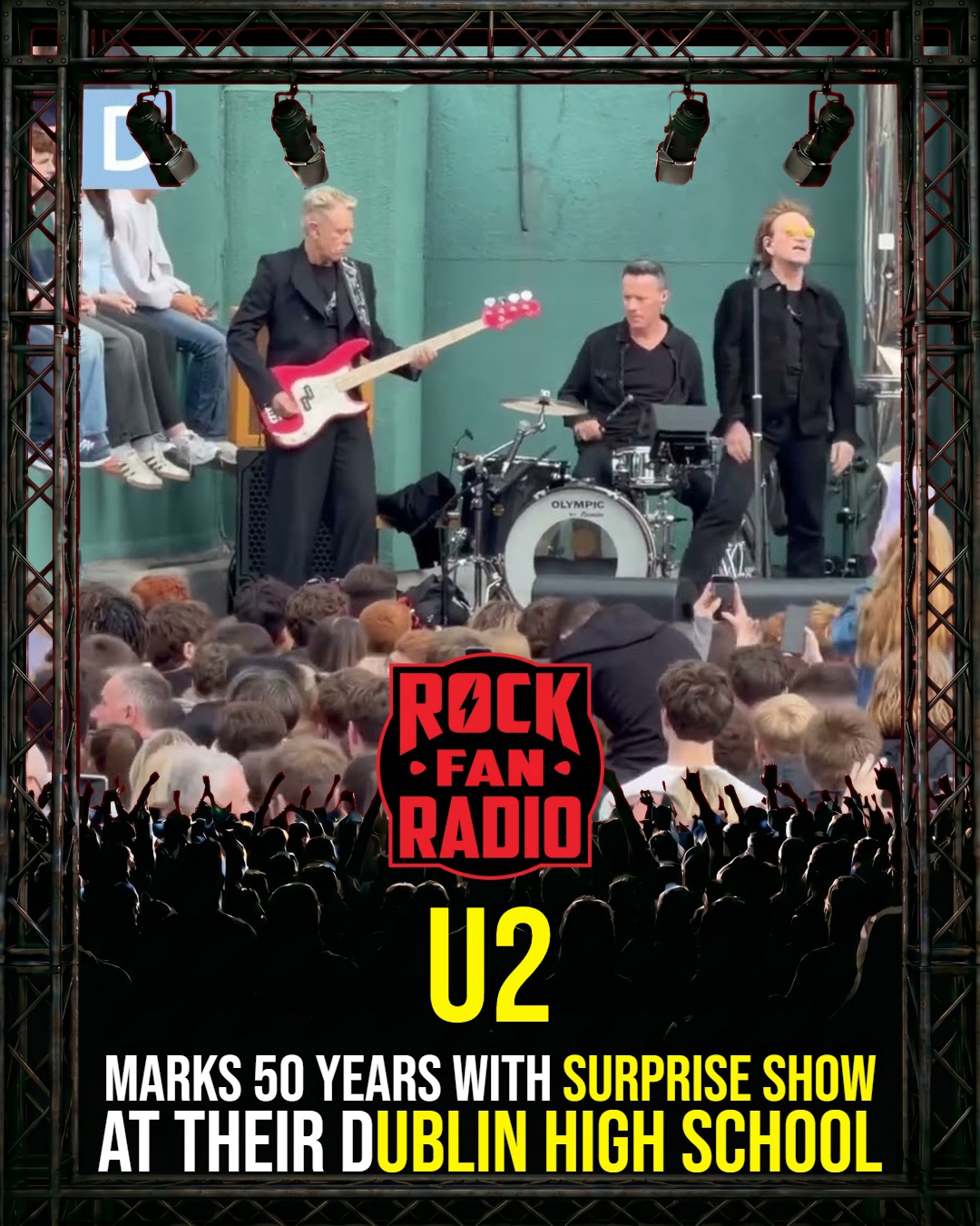 U2 Marks 50 Years With Surprise Show at Their Dublin High School