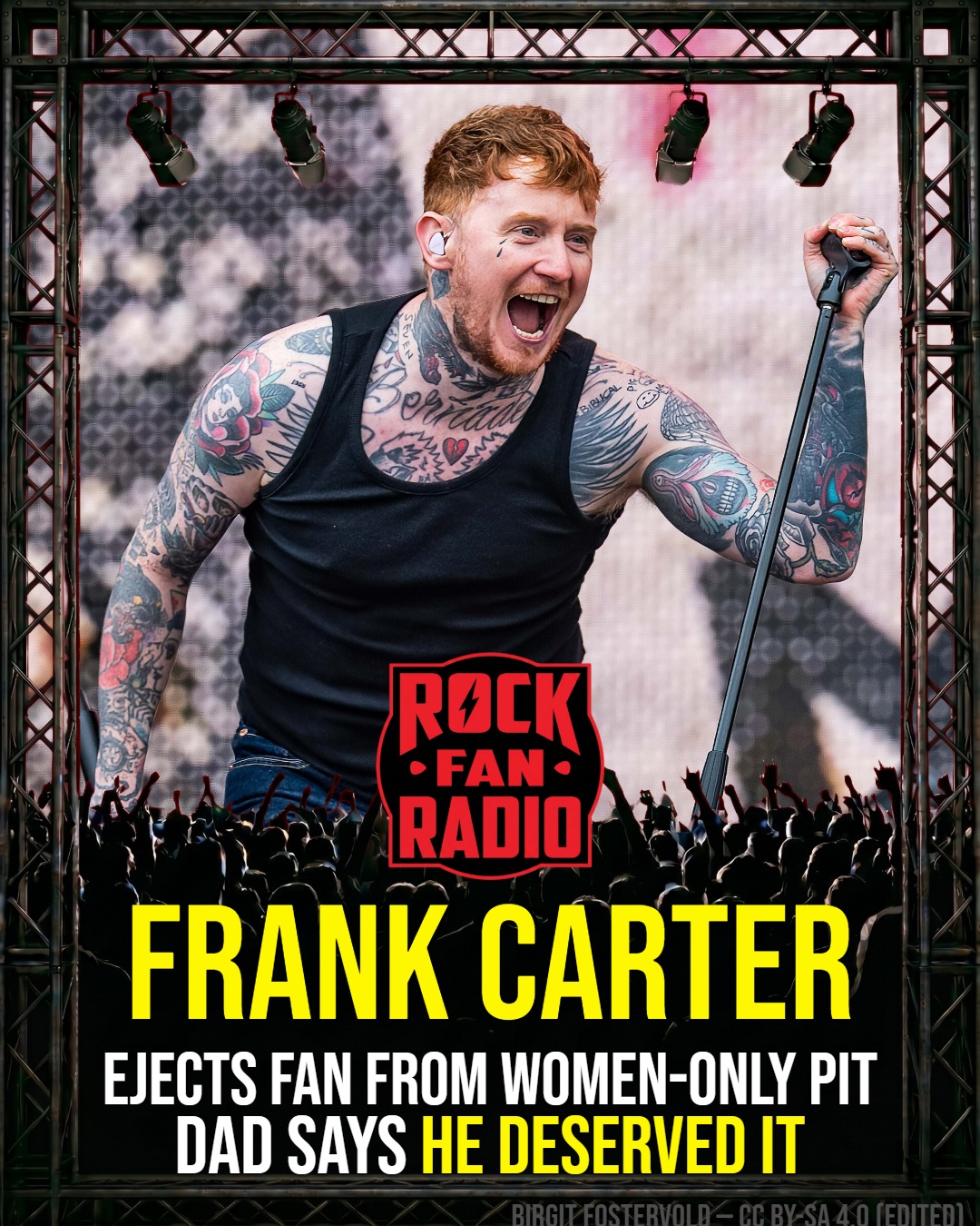 Frank Carter Ejects Fan From Women-Only Pit, Dad Says He Deserved It