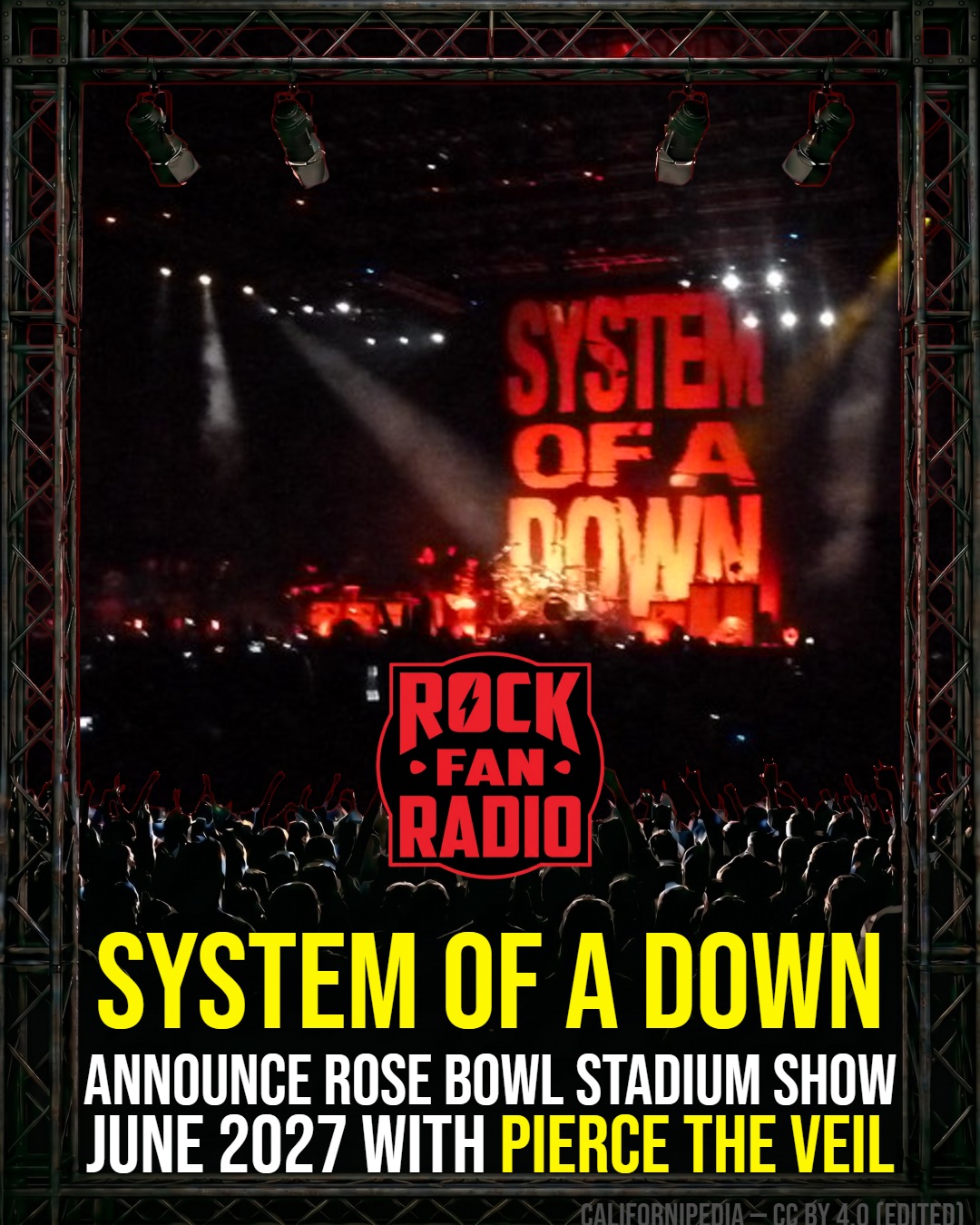 System of a Down Announce Rose Bowl Stadium Show June 2027 With Pierce the Veil